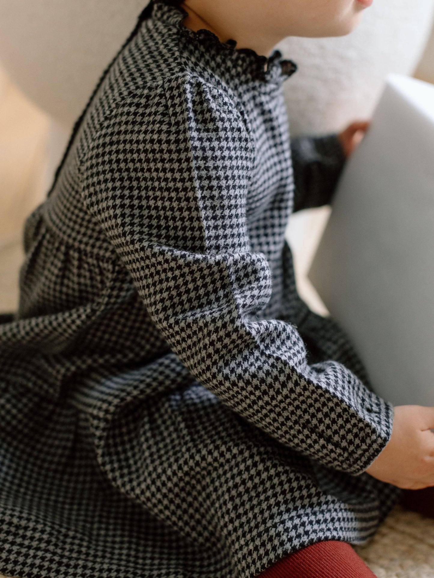 Neela Flannel Ruffle Dress
