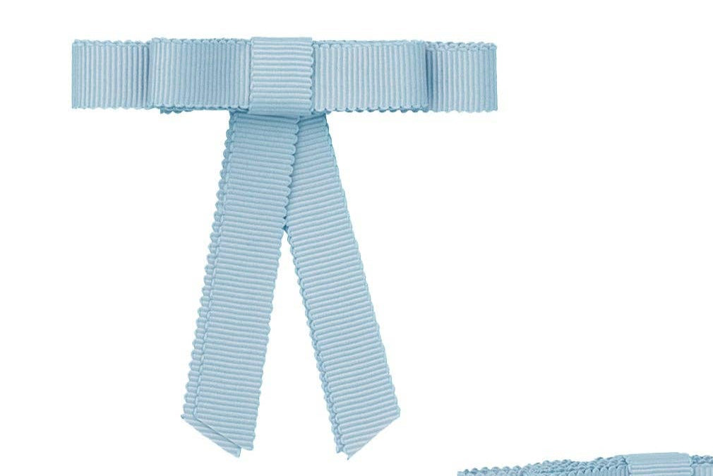 Grosgrain Bow Clip Set (2) - Light Blue