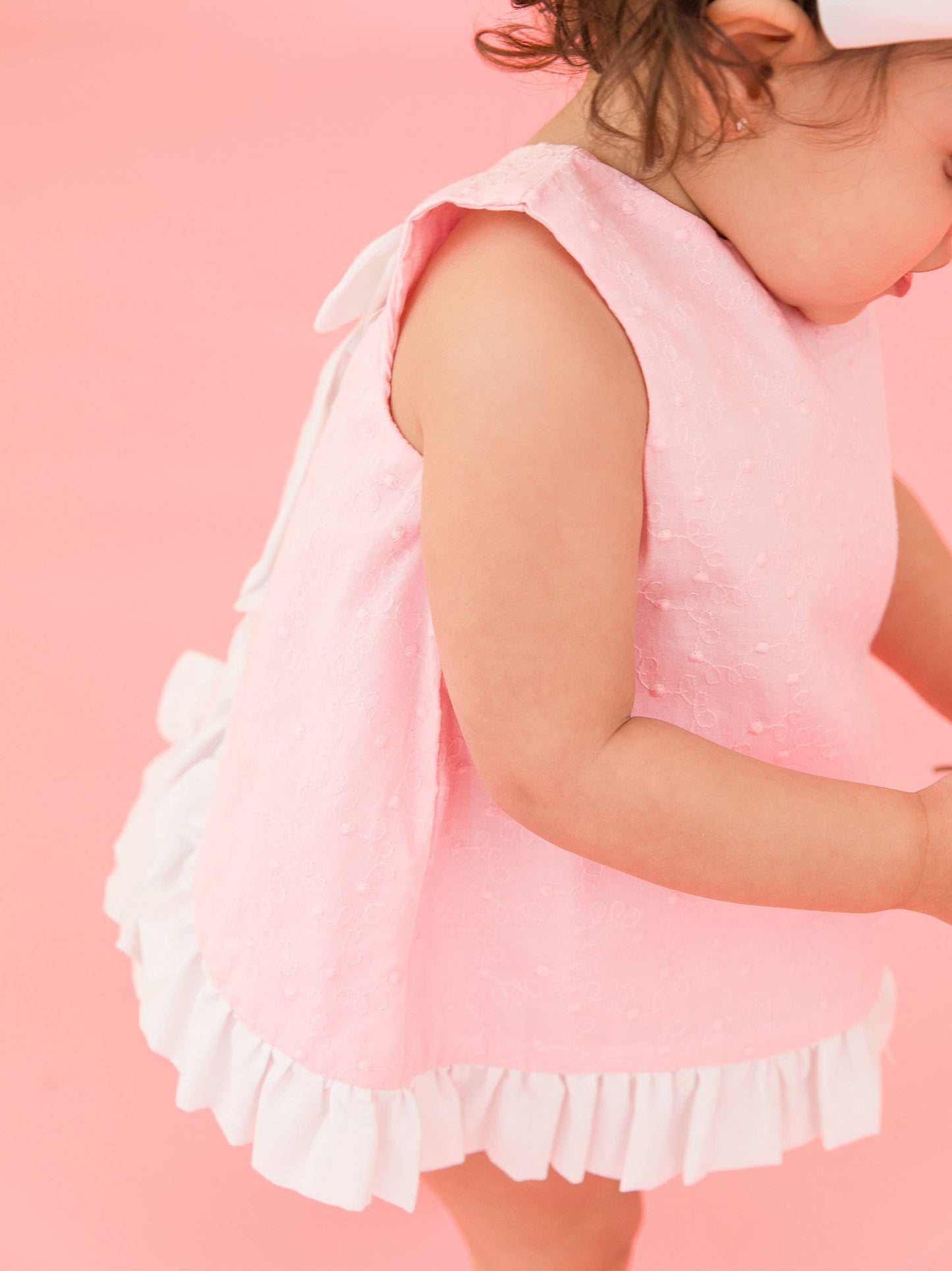 RuffleButts Swiss Dot Swing Top & Bloomer Set