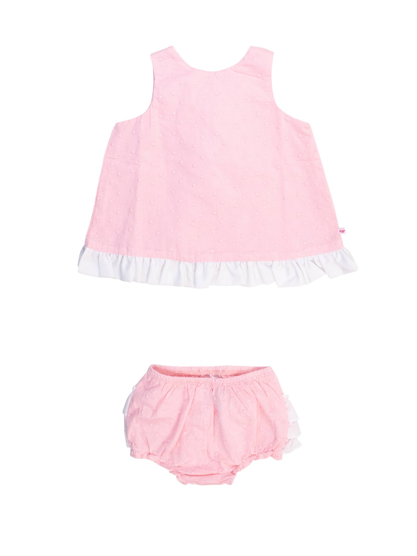 RuffleButts Swiss Dot Swing Top & Bloomer Set