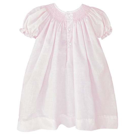 Smocked Daygown with Raglan Embroidery: Pink