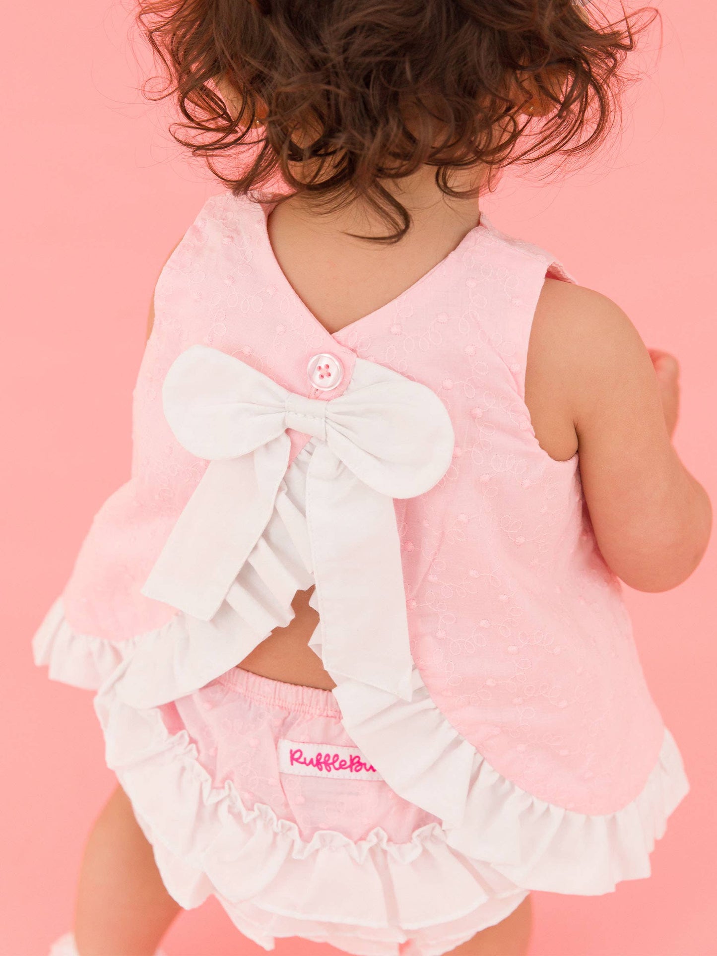 RuffleButts Swiss Dot Swing Top & Bloomer Set