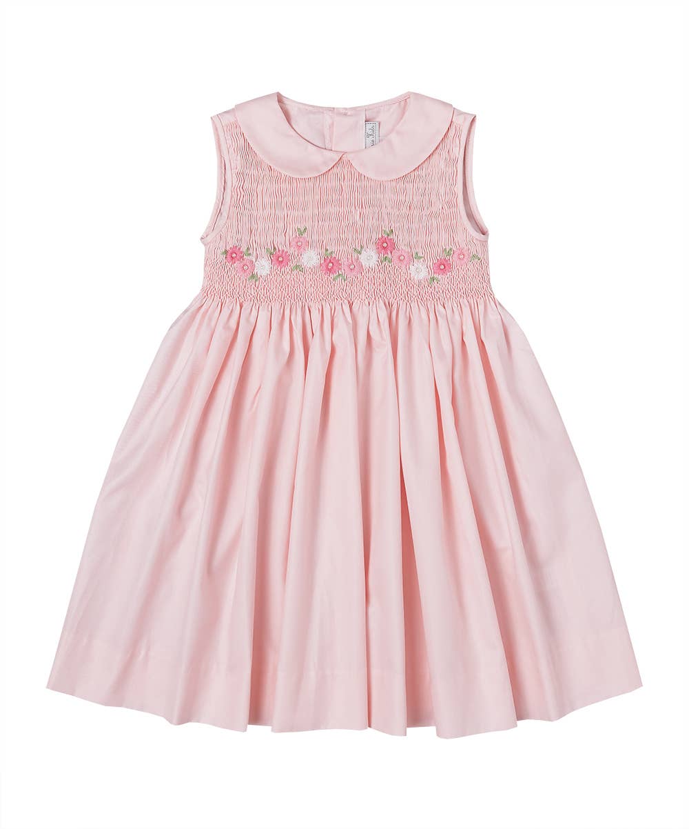 Pink Floral Smocked Dress