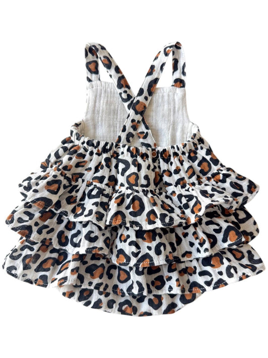 Leopard Muslin Ruffle Sunsuit