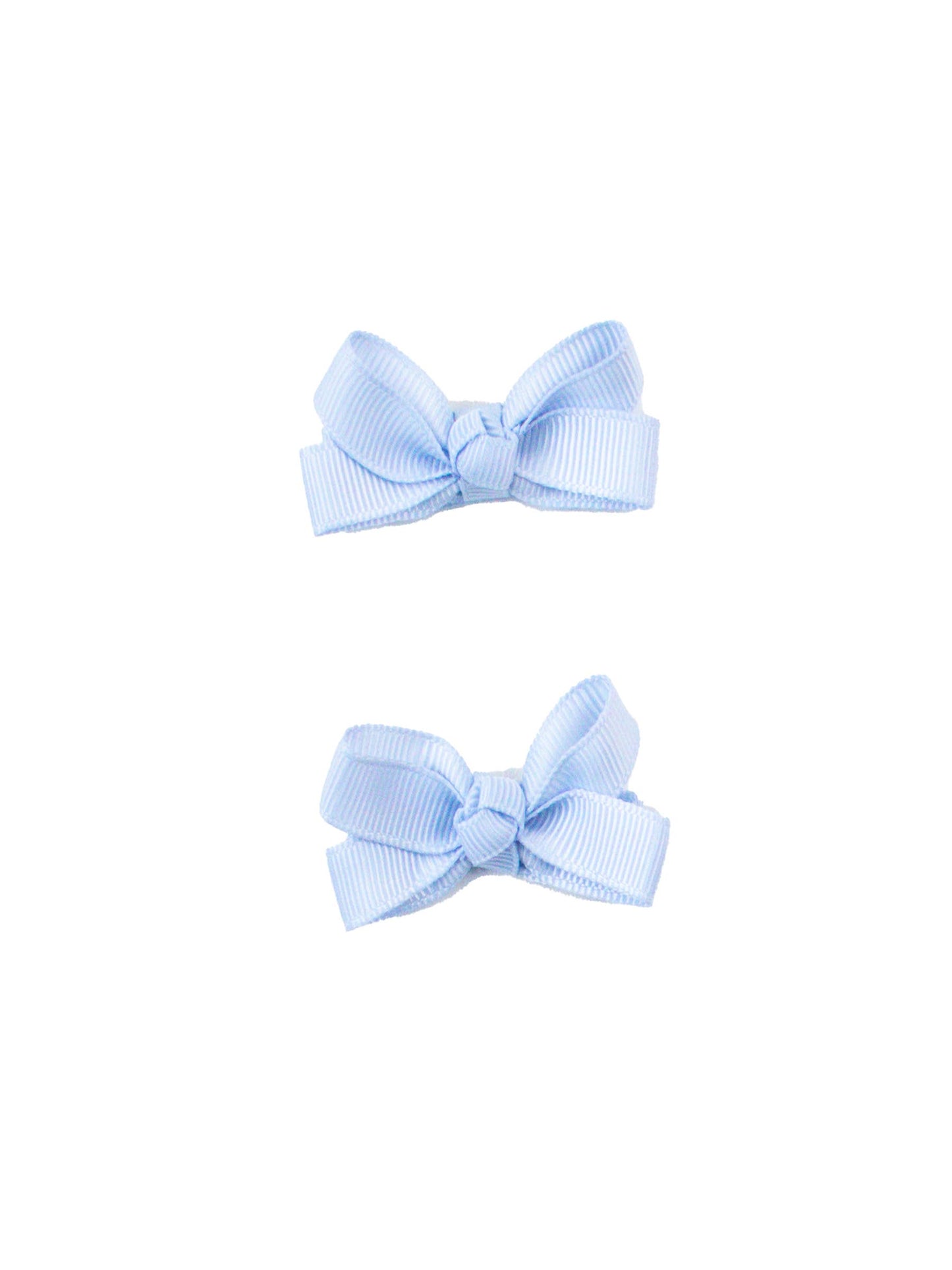 RuffleButts Girls Light Blue Mini Bow Hair Clip Set