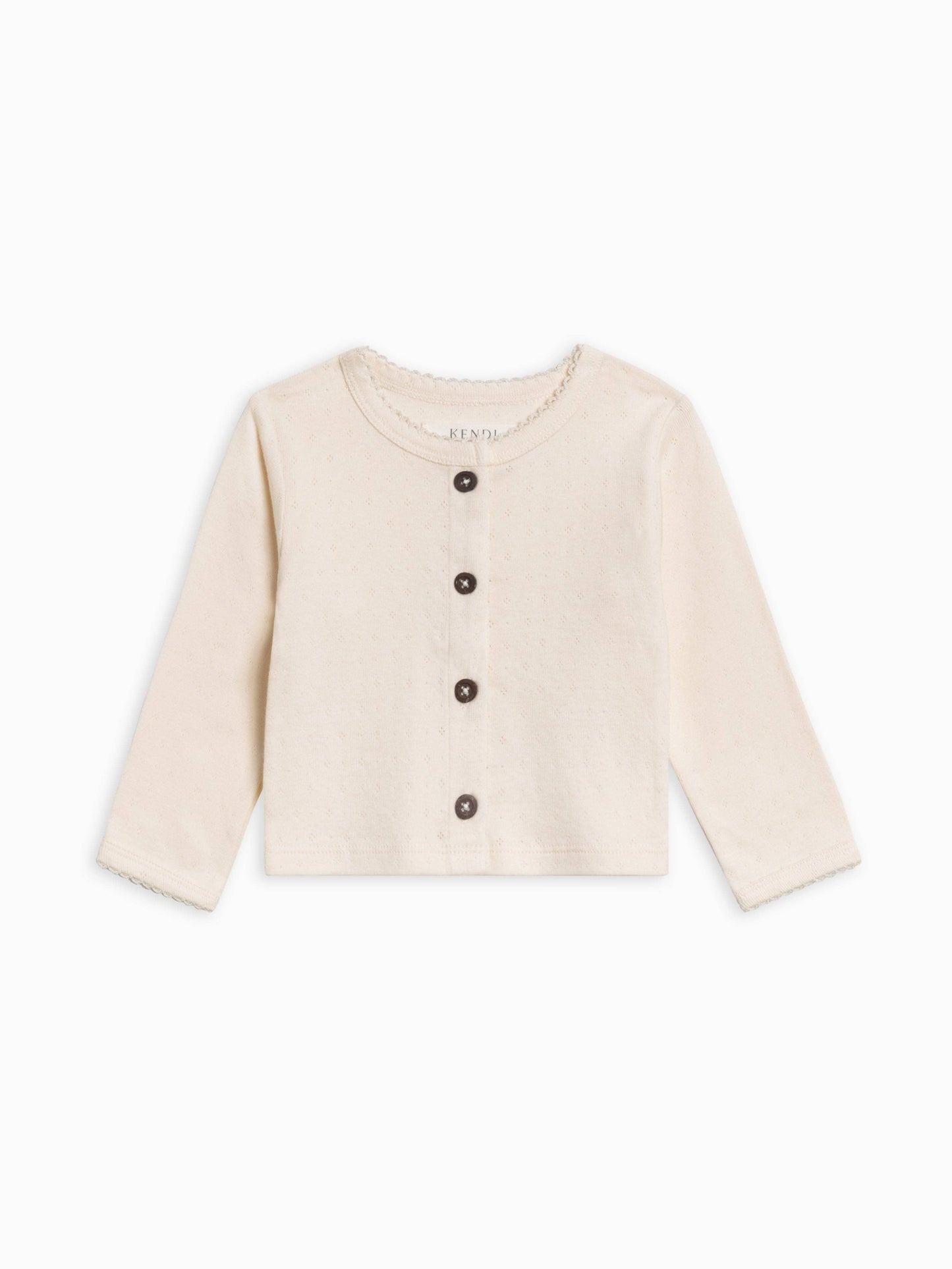 Clara Pointelle Button Down Cardigan