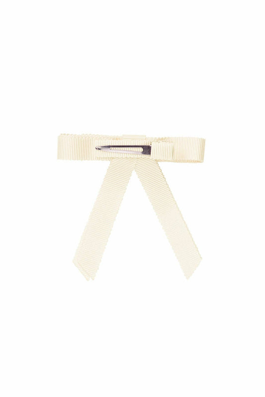 Grosgrain Bow Clip Set (2) - Ivory