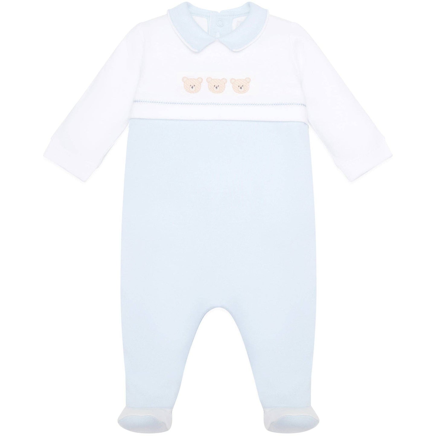 Jasper Blue Boys Teddy Babygrow and Hat