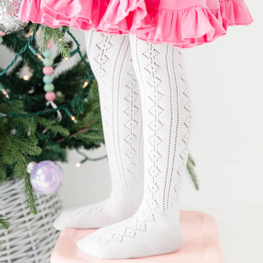 Fancy Knit Tights (White)