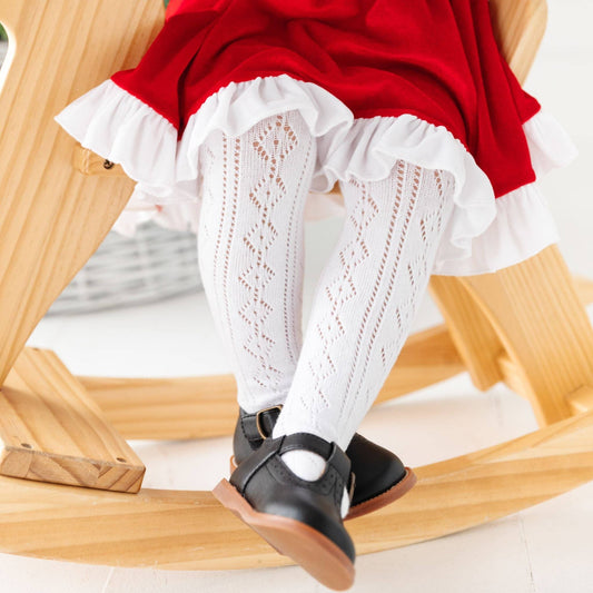 Fancy Knit Tights (White)