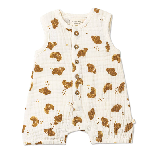 Organic Sleeveless Croissant Bubble Romper