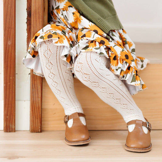 Fancy Knit Tights (Ivory)