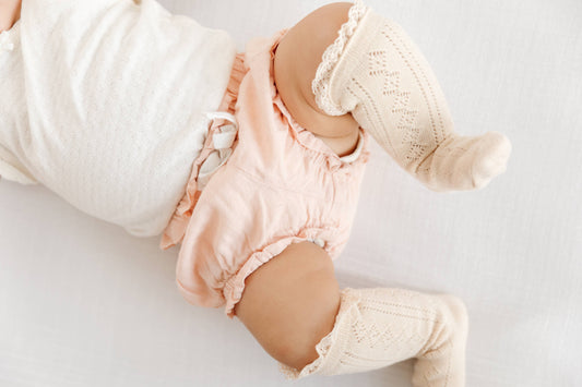Fancy Lace Top Knee High Socks (Vanilla)
