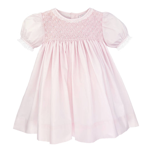 Fully Smocked Dress with French Lace