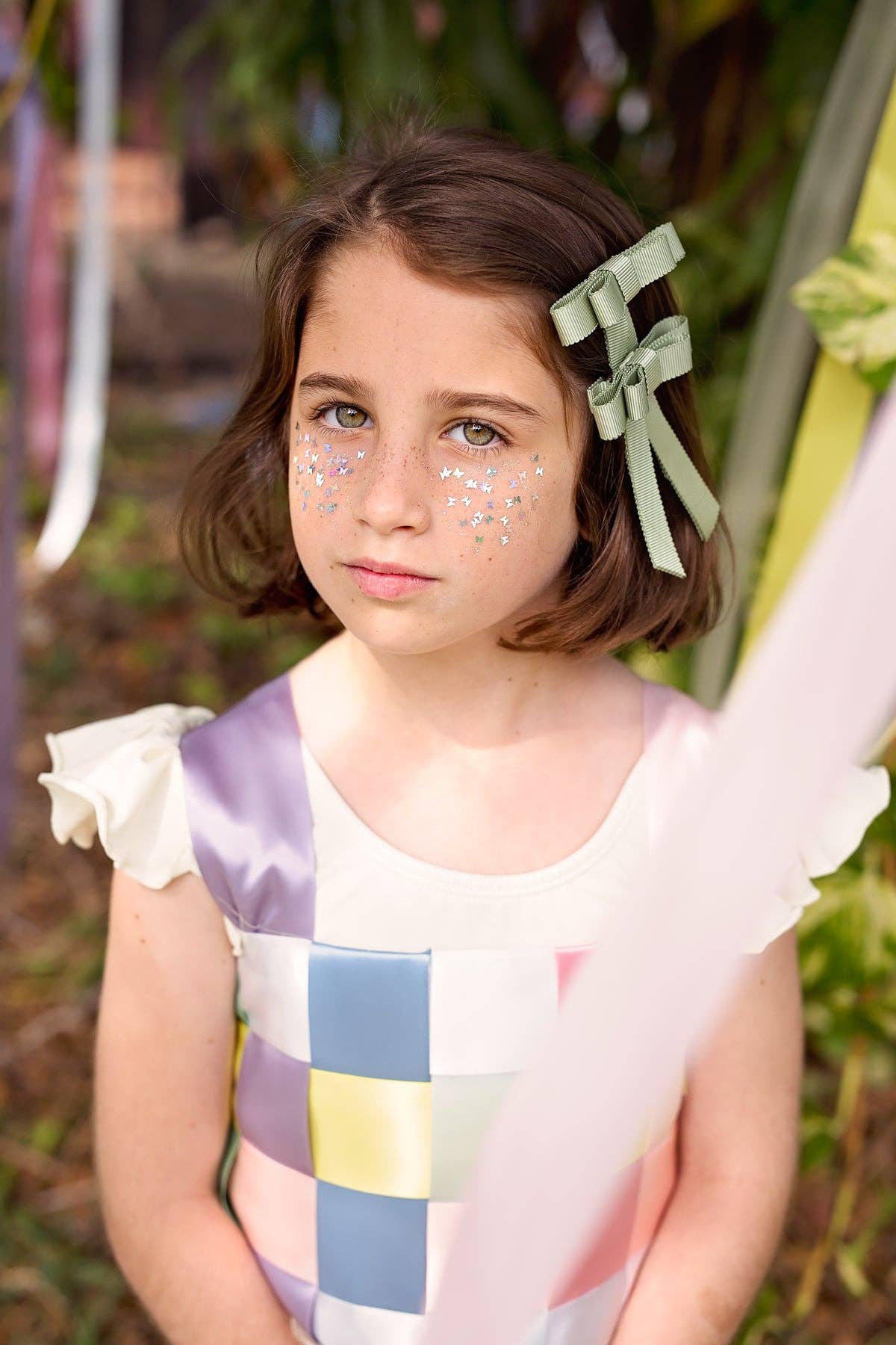 Grosgrain Bow Clip Set (2) - Ivory