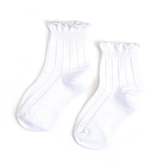 Frill Midi Socks (White)