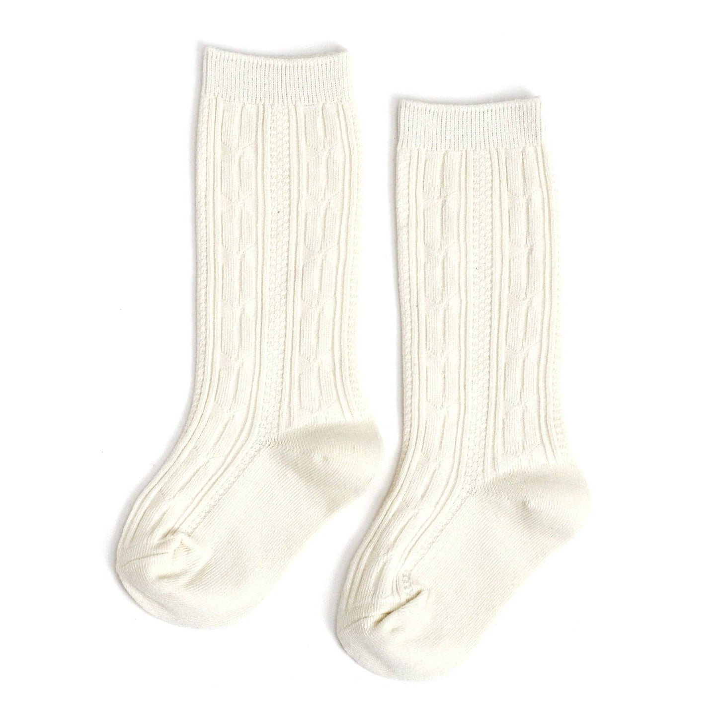 Cable Knit Knee High Socks (Ivory)