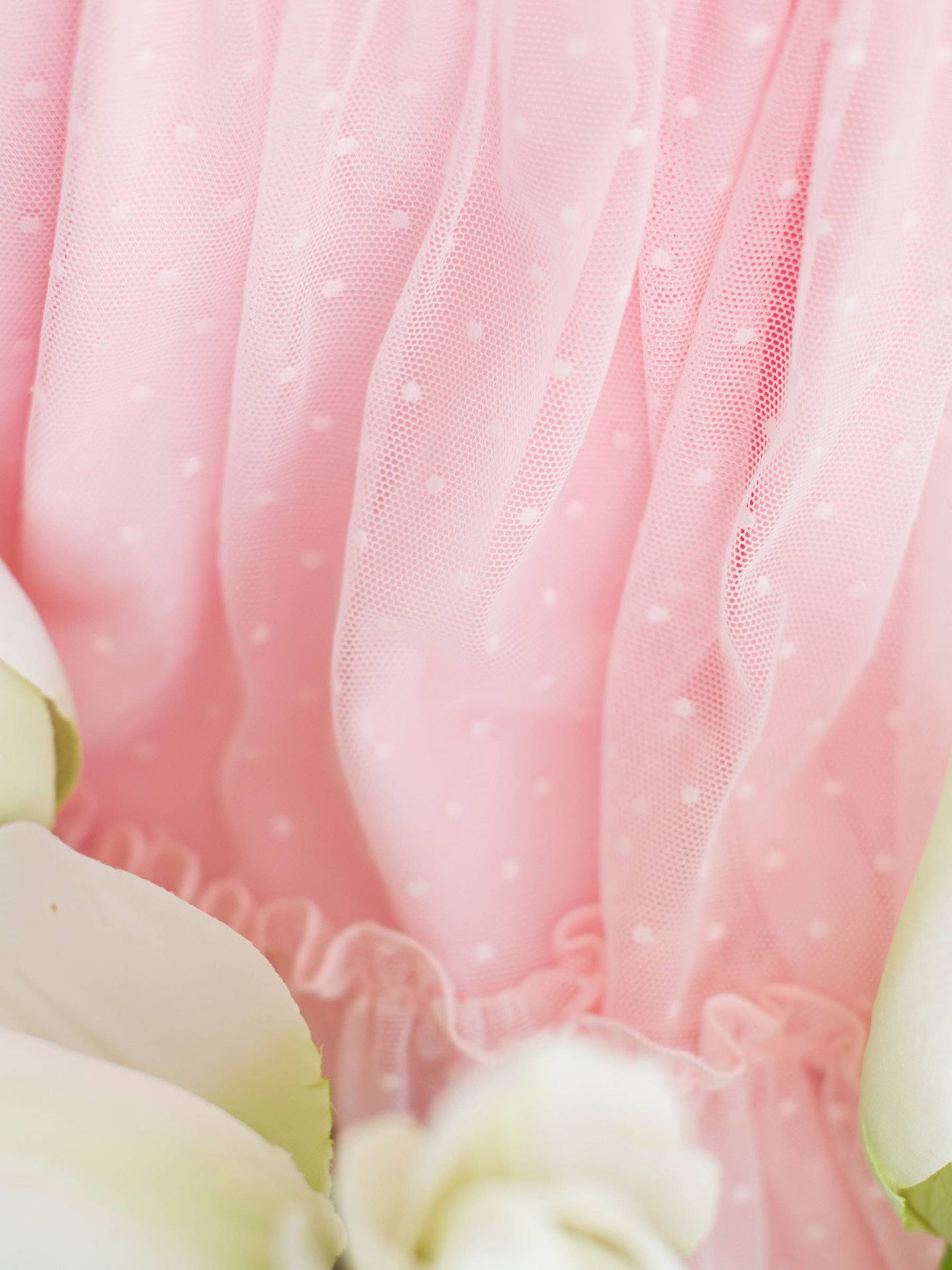RuffleButts Pink Dotted Tulle Dress