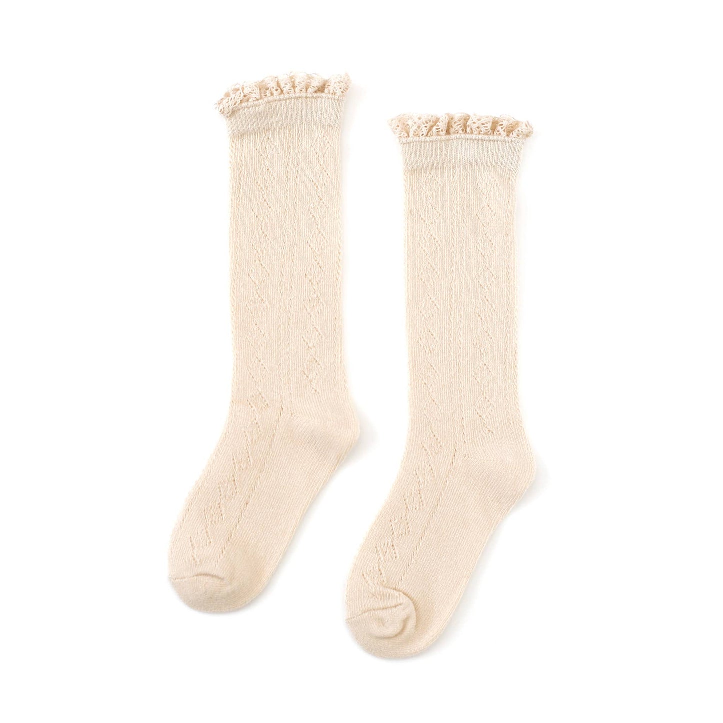 Fancy Lace Top Knee High Socks (Vanilla)
