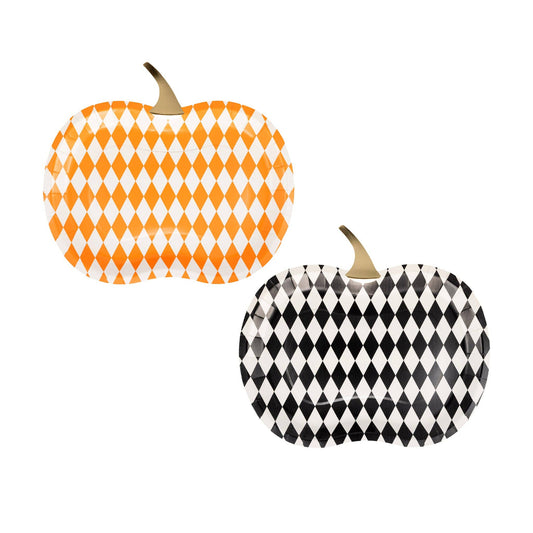 Harlequin Pumpkin Shaped Plate Set