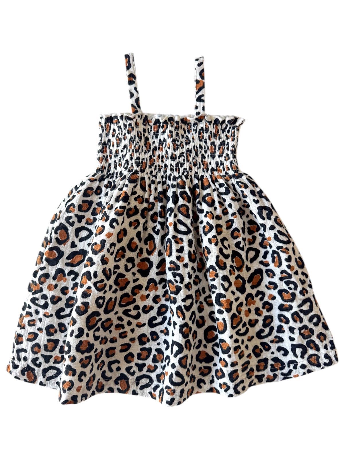 Leopard Muslin Smocked Tube Dress