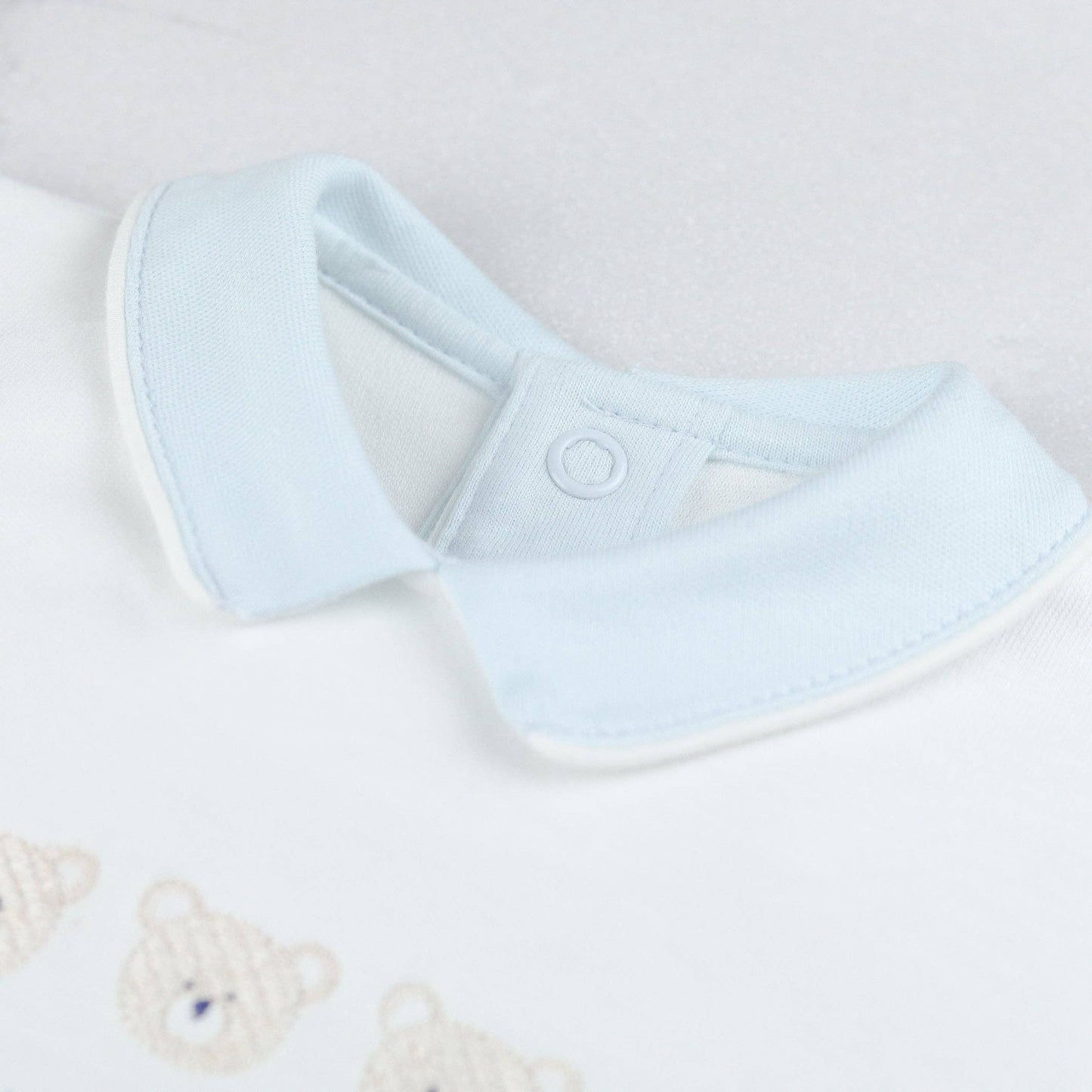 Jasper Blue Boys Teddy Babygrow and Hat