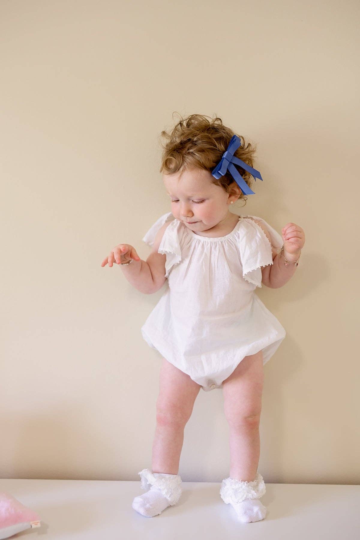 Grosgrain Bow Clip Set (2) - Ivory