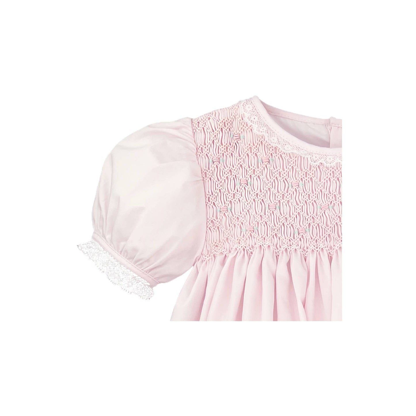 Fully Smocked Dress with French Lace
