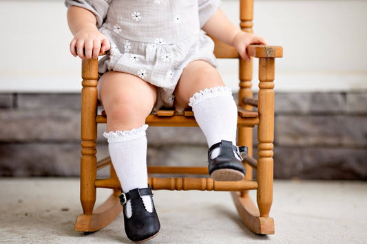 Lace Top Knee High Socks (White)